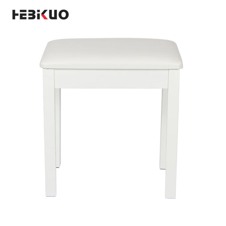 off white piano bench