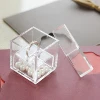 clear customize square luxury jewellery case acrylic wedding ring box