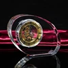 K9 Home Decorative Table Fancy Polished Crystal Glass Clock With Customized Logo