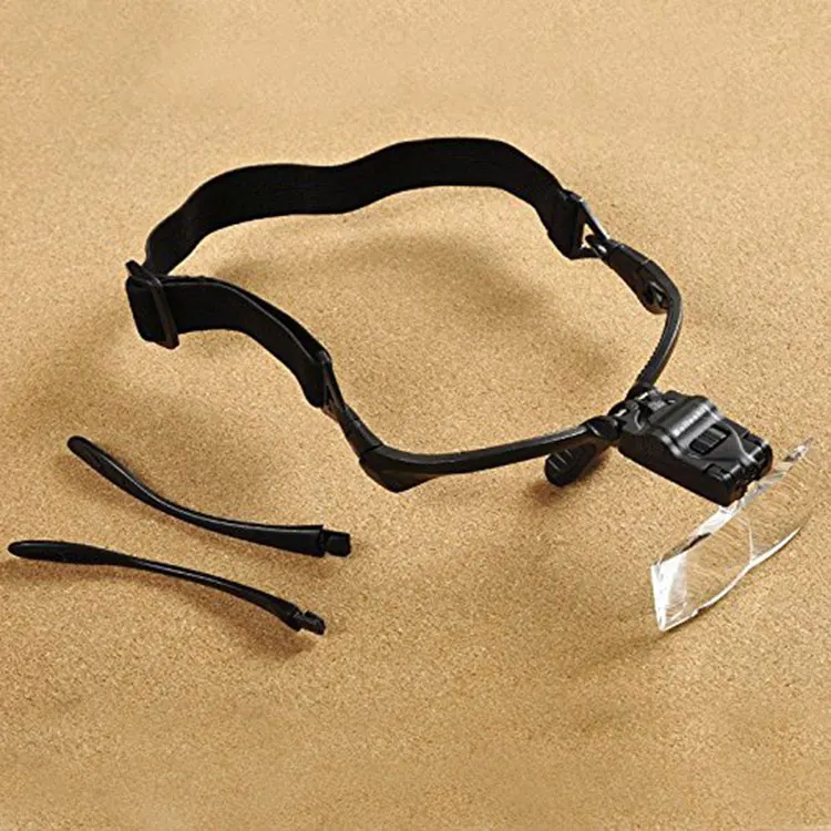 5lens Glass Magnifying Visor Magnifier Glasses With 2 Led Professional Jeweler's Loupe Light