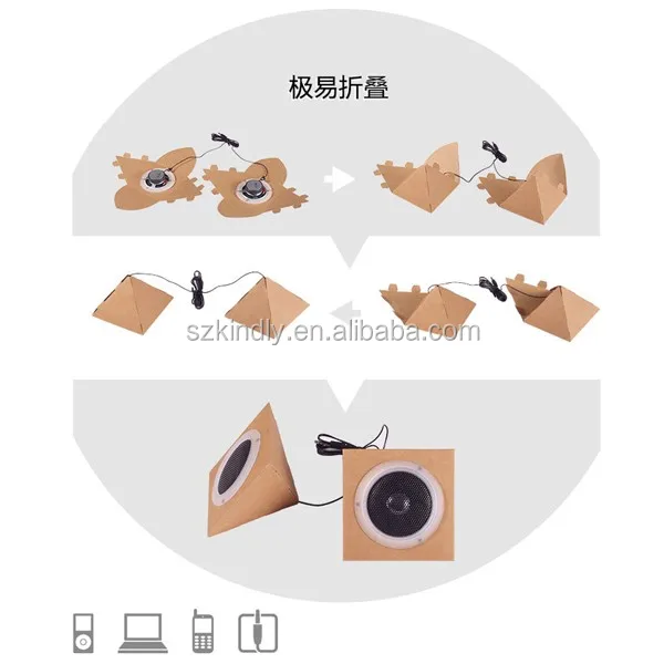 Diy Foldable Cardboard Speaker Paper Box Speakers For Mobile Phone