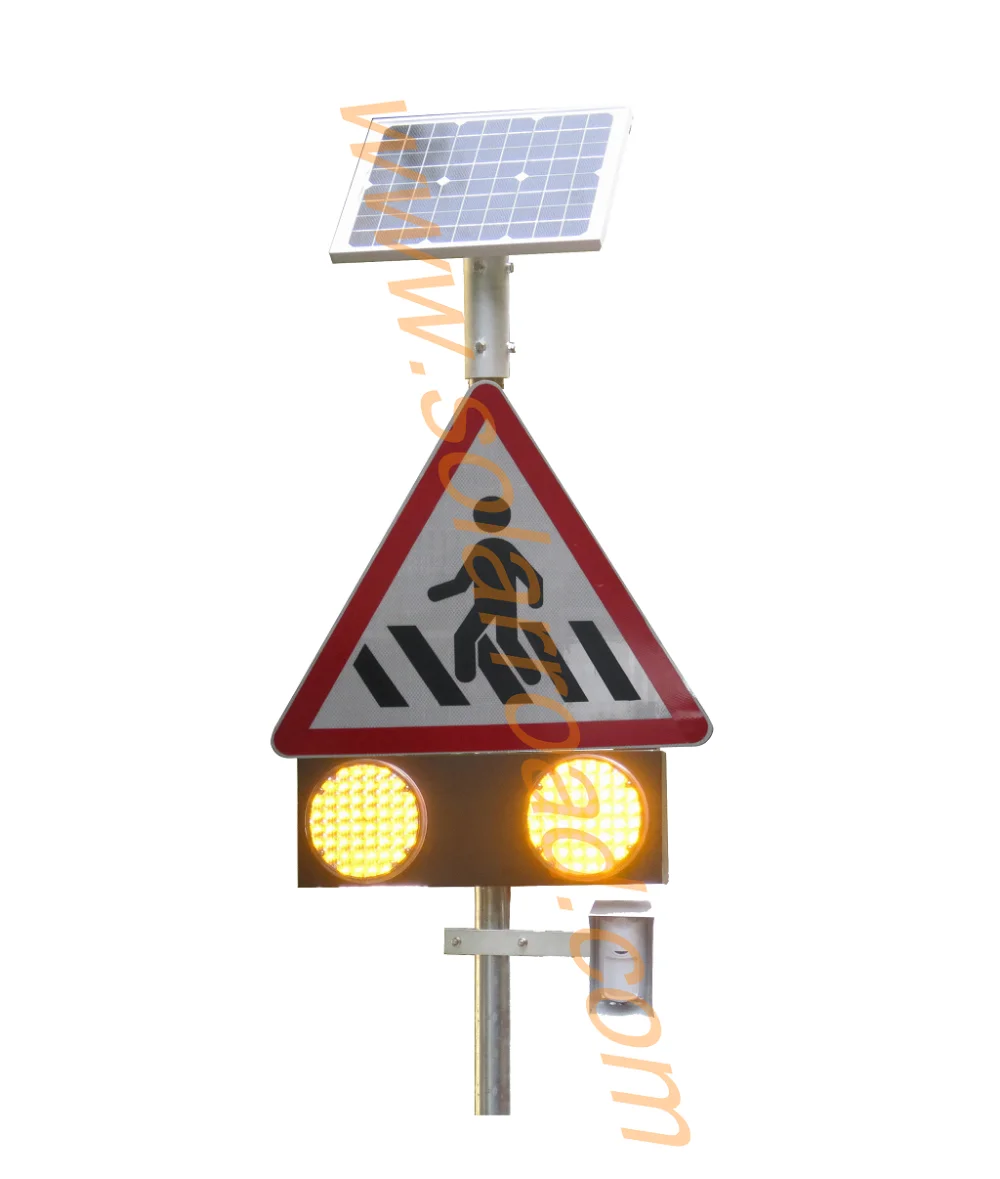 solar pedestrian traffic crossing warning led light