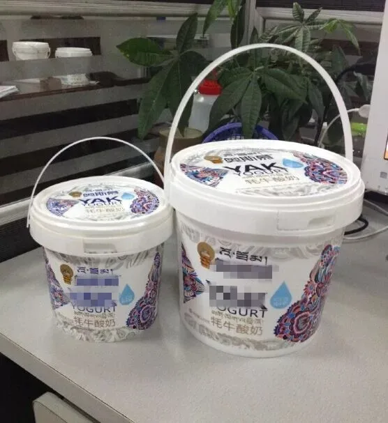 Ice Cream Bucket 400ml 500ml 1000ml Food Grade Plastic Bucket Packaging