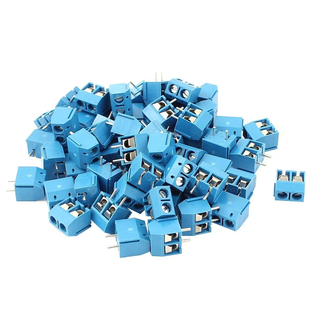 uxcell AC 300V 10A PCB Terminal Block Connector 5.0mm Pitch 60Pcs Blue