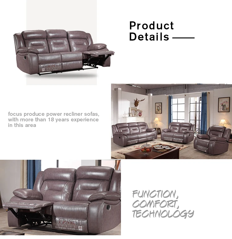 2017 May new arrival leather gel manual motion sofa recliner sofa M07#