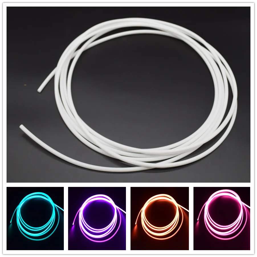 6mm Glow Fiber Milky Plastic Solid Side Glow Fiber Optic Light For Step