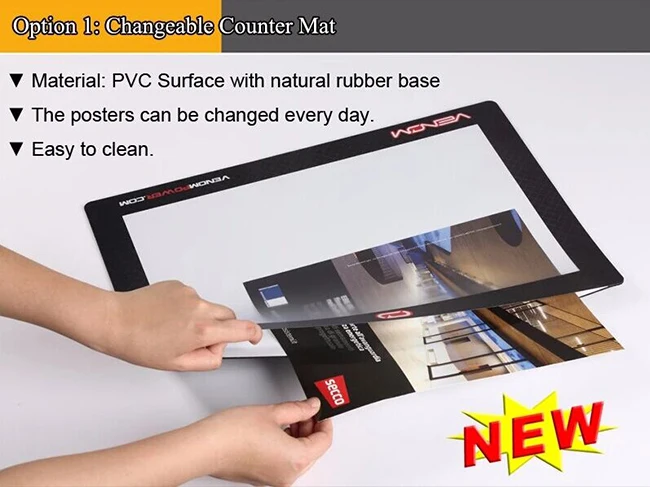 Rubber PVC changeable counter mat desk  mat