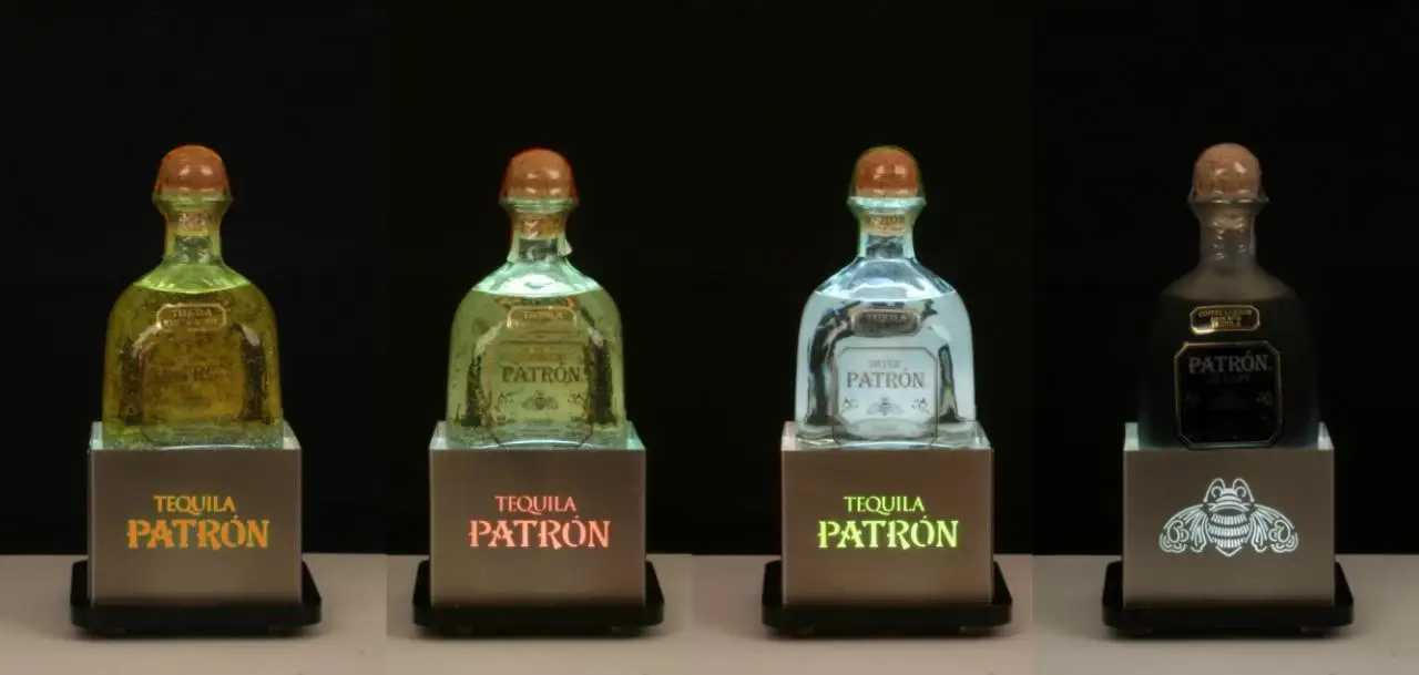 Patron Tequila Led Lighted Up Bottles Display Stand Buy Counter Top