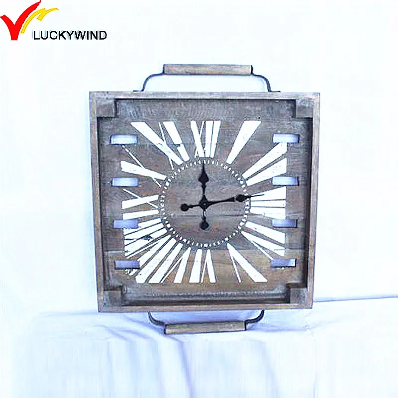 Wholesale Retro Square Shape Wood Frame Wall Clock Buy Wholesale
