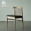 simple nordic design PU seat dining chair wooden