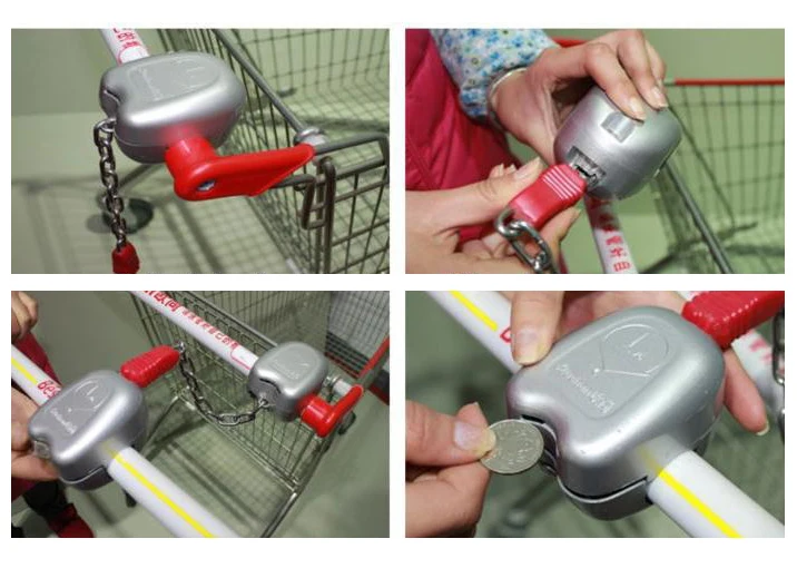Coin Operated Trolley Supermarket Shopping Cart Lock Buy Shopping