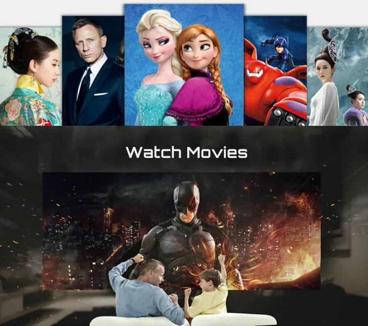Portable led projector 1000 lumens mini hd 1080p projector for Kids home tv game