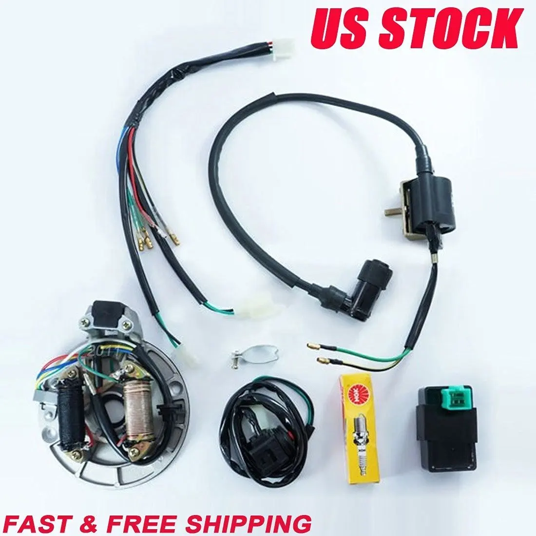 JCMOTO Complete Electrics Magneto 50cc 110cc 125cc Kick Start Generator Dirt  Pit Bike