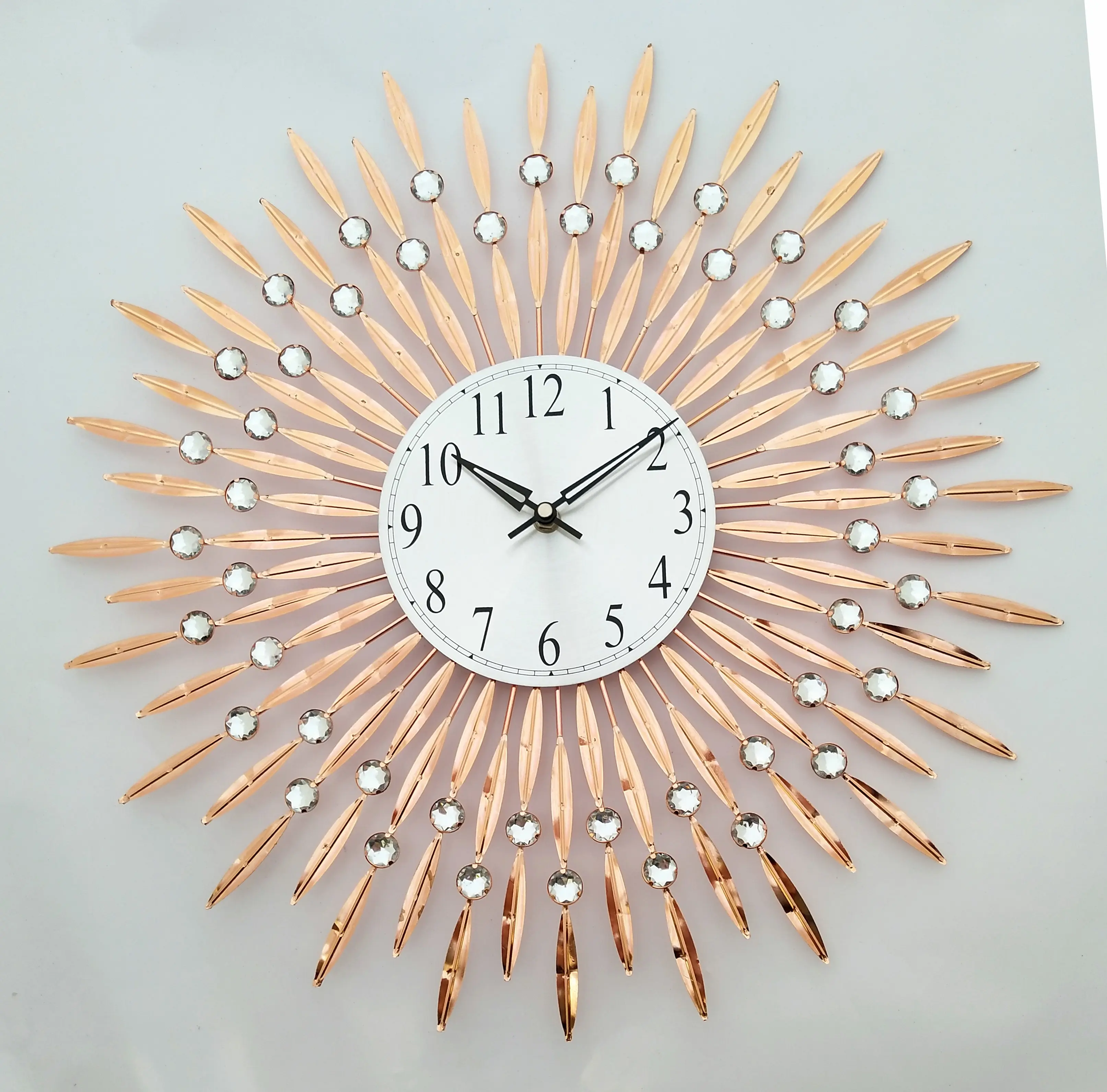 Розовое золото книги по искусству Павлин современный Кварц Большой размеры металлические настенные часы