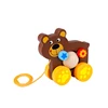 Toddler Preschool String Pull Along Bear Ball Rolling Wooden Toy