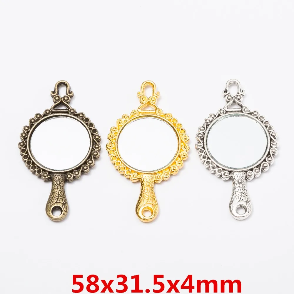Vintage Alloy Victorian Mirror Charms Pendant For Jewelry Making