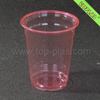 clear red plastic cups