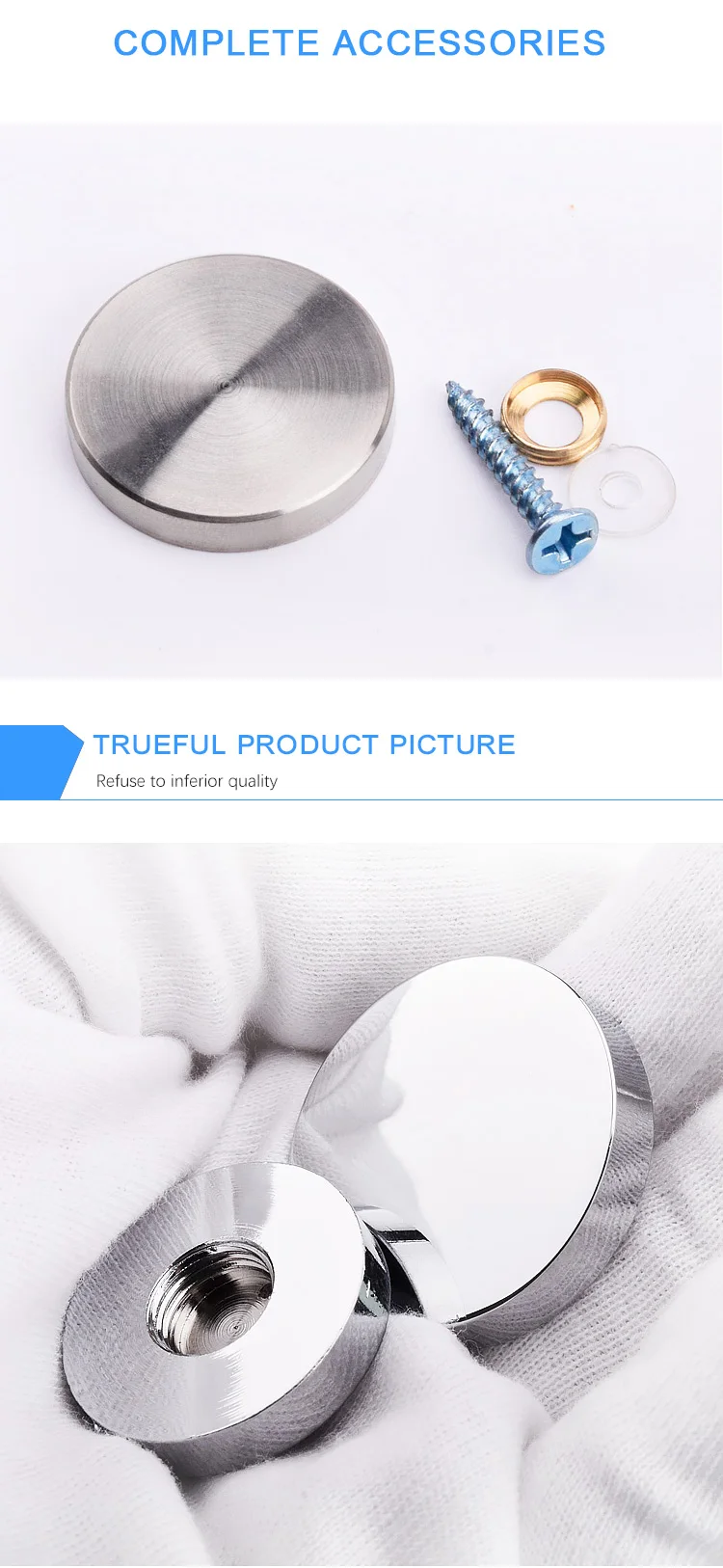 Round Custom Shapes Flexible Decorative Screws For Mirrors Furniture