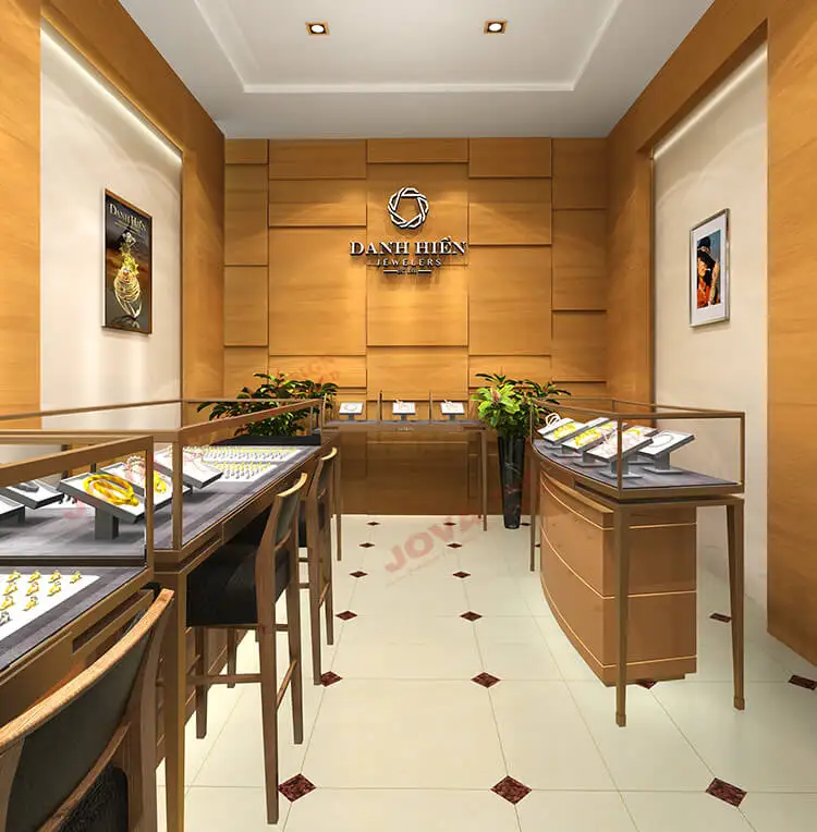 Luxury Gold Jewelry Shop Showcases With Wood Design Buy Gold