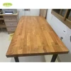 Factory solid wood kichen table / modern soften wood table dining with metal legs