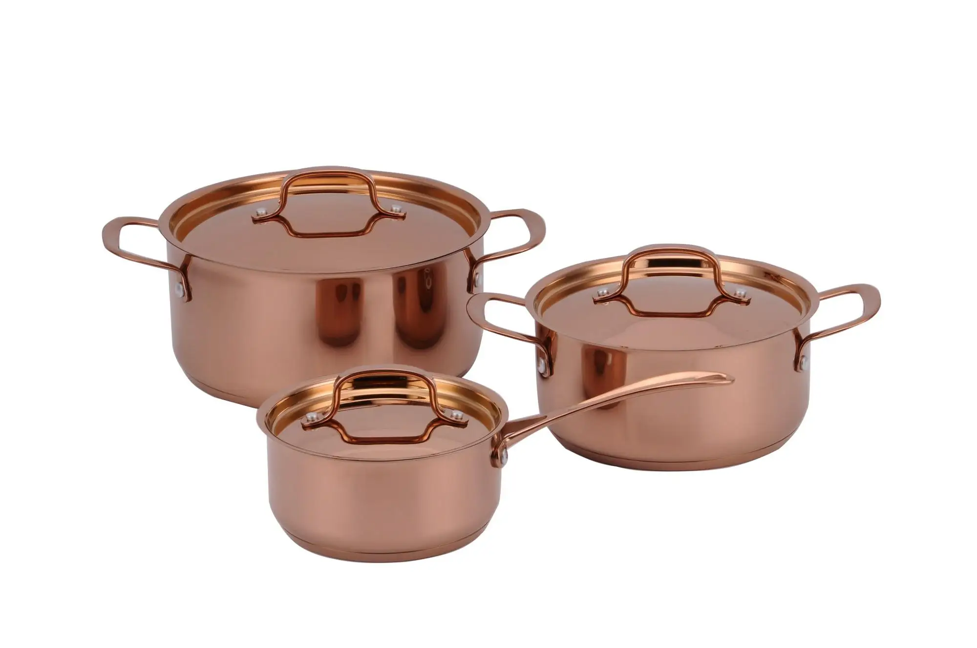 6 Piece Stainless Steel Cookware With Copper Pvd,Induction Base Buy