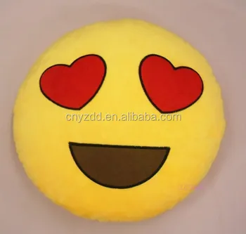 Boneka Bantal Emoji Ciuman Cinta Hati Senyum Wajah Bulat Kuning