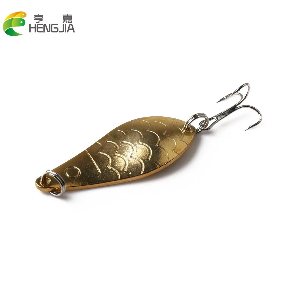 Hengjia Spoon Shaped Silver Gold Color Metal Spoon Spinner Baits