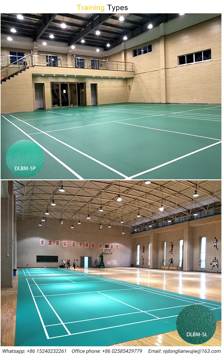 Professional Indoor Pvc Plastic Sports Flooring Court Mat For Badminton