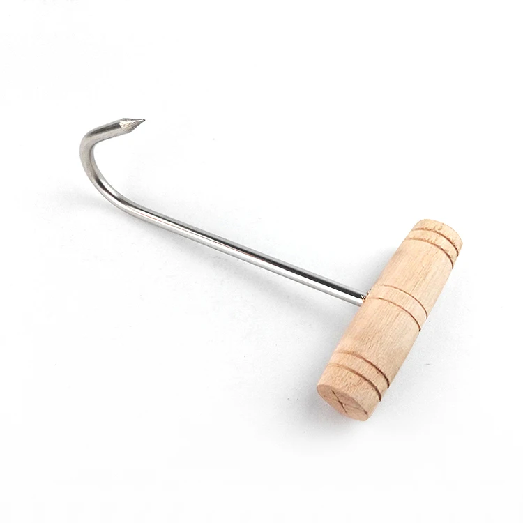 Stainless Steel Butcher Meat Processing Hooks For Butchering With Wood