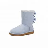 2018 Hot Sale Sheepskin Boots with Corduroy Bow for Women