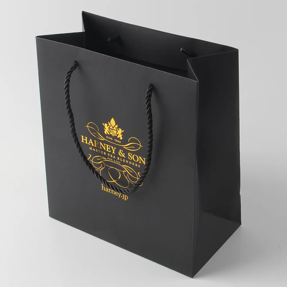 Custom Logo Luxury Black Small Carton Paper Bag Jewelry - Buy Carton ...