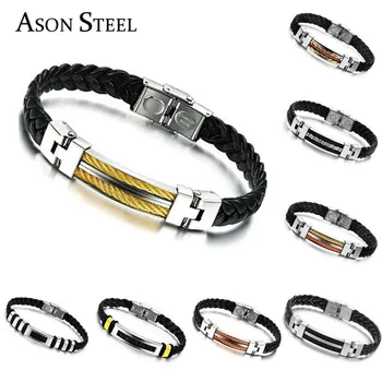 Fashion Stainless Steel Gold Rose Plated Charm On Wrap Cuff Fashion Stainless Steel Gold Rose Plated Charm On Wrap Cuff Buckle Leather Bracelets Bangles For