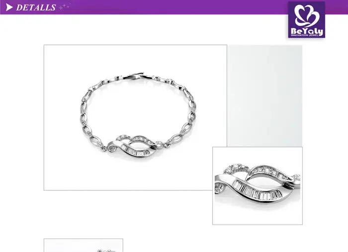 Shiny simple design 925 silver european beads bracelet