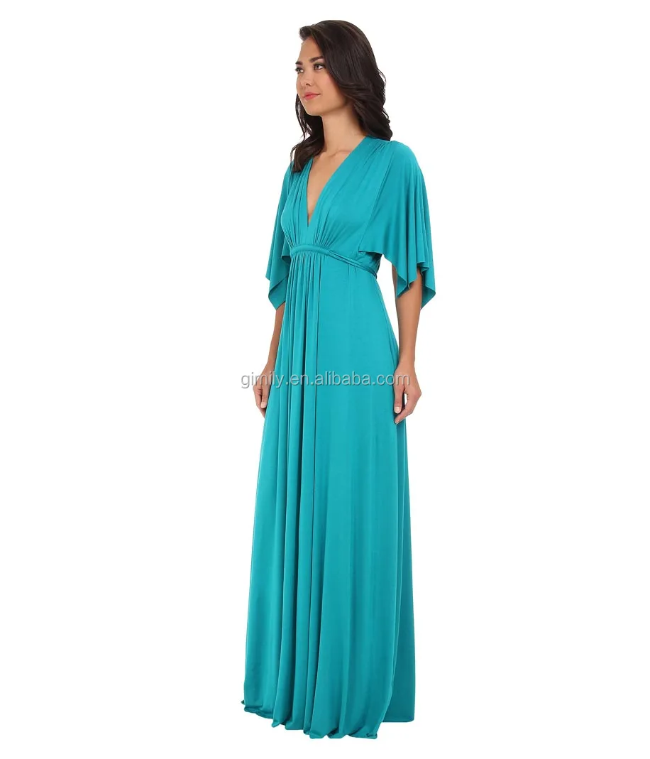 Femme Profonde V Cou Demi Manches Vert Mariage Robe Longue Pour Musulman Soirée Souper Buy Robe De Soirée Pour Musulmanrobe De Mariée Verterobe De