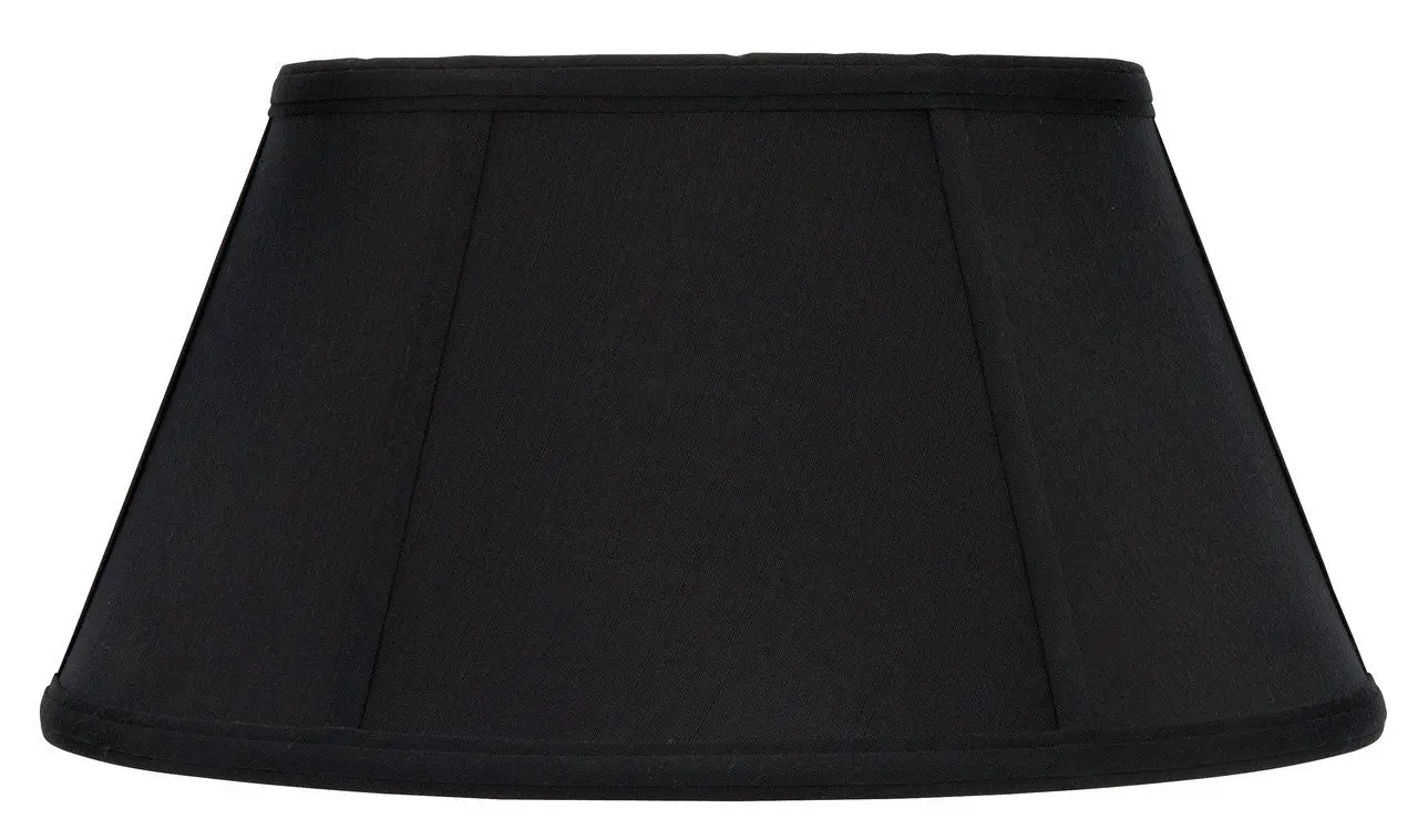 Upgradelights Black with Gold Lining Shantung Silk 16 Inch Bouillotte Lamp Shade