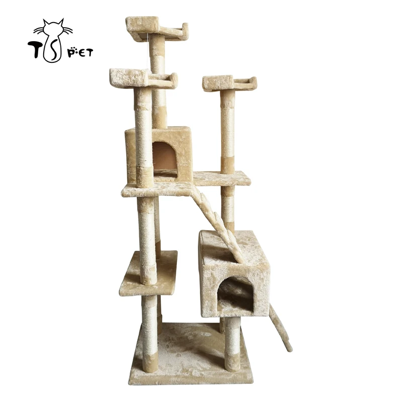 wholesale big wooden scratcher tower cat tree house