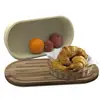 Bamboo Bread Box Storage Basket with Cutting Board Lid Safe Breadbox for Fresh