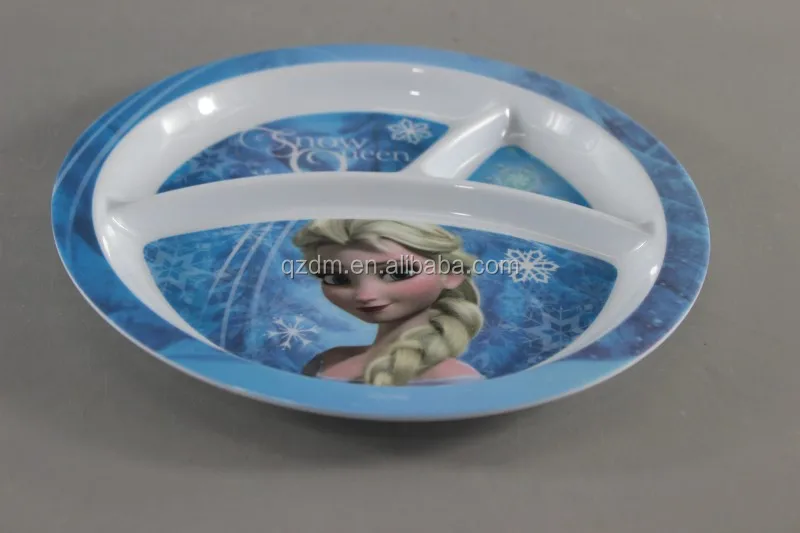 8.5" Melamine 3 Divide Plate, 100% Melamdine Section Plate