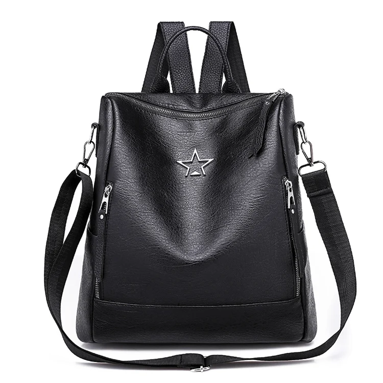 black fashion backpack women's