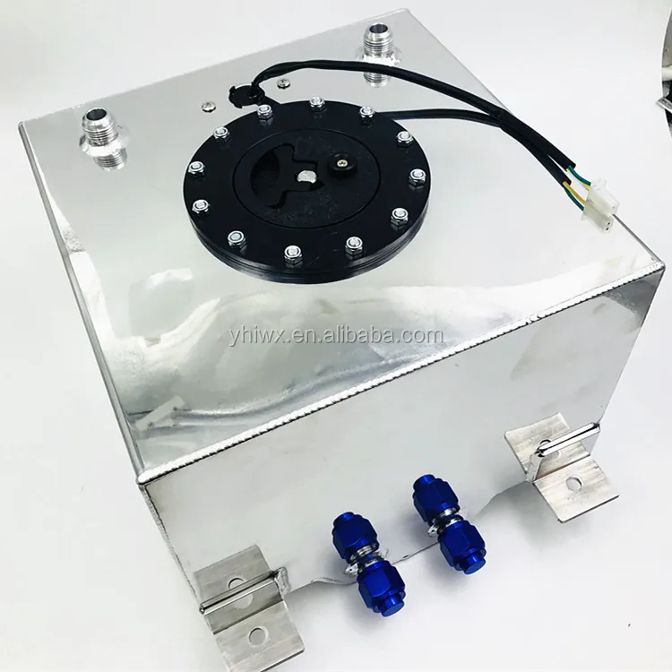 8 GALLON//30.5L POLISH ALUMINUM RACING//DRIFT FUEL CELL GAS TANK+CAP+LEVEL SENDER