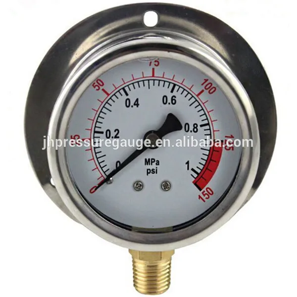 Y100bg296 Back Connection Liquid Filled Pressure Gauge Ss Type