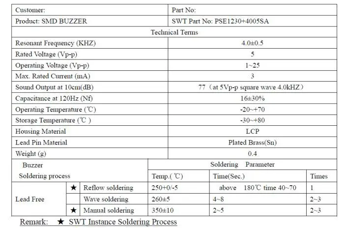 5v small piezo electric beeper for POS machine