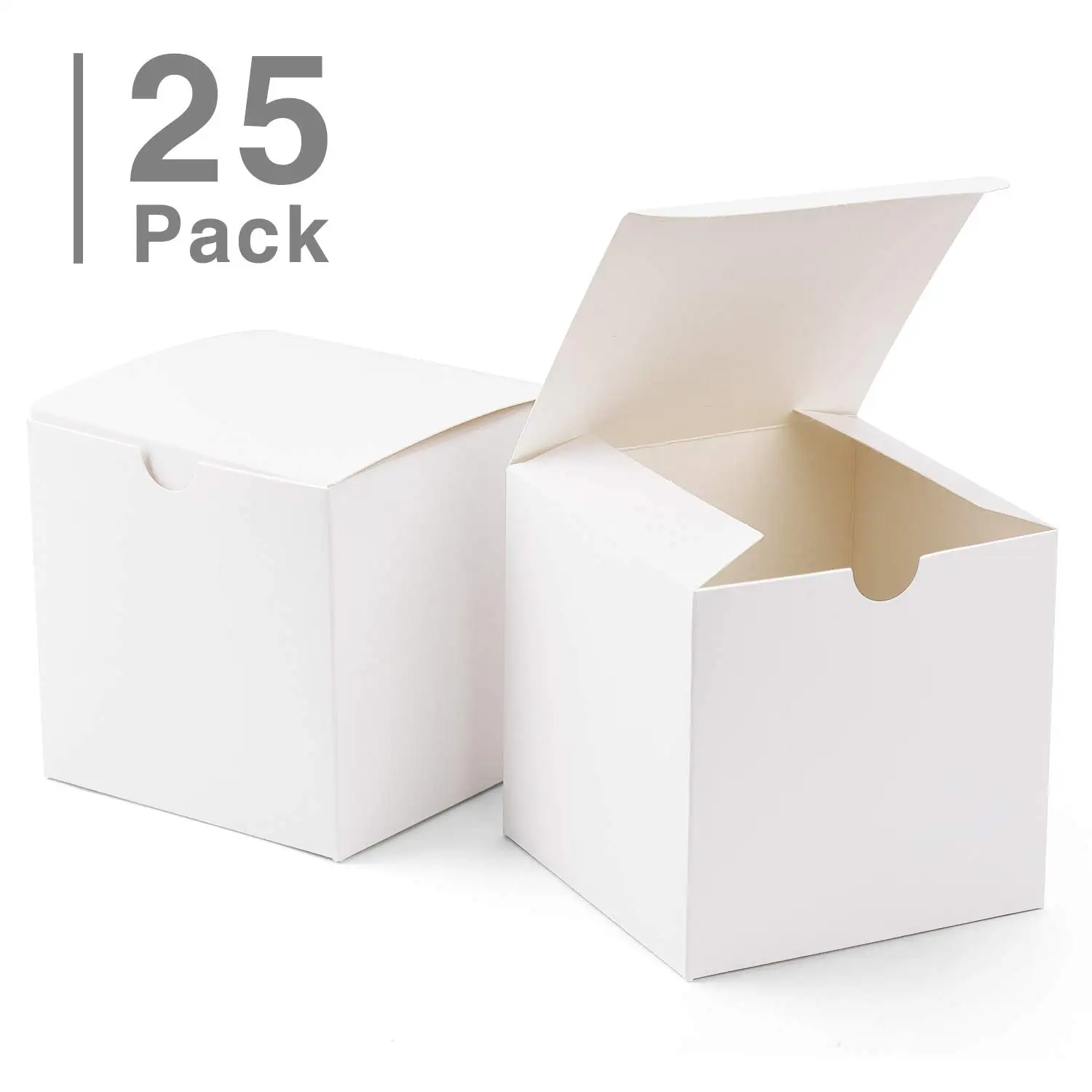 Magdalena HOUSE DAY Cajas de regalo 4x4x4 pulgadas Elaboración 100 Cajas de regalo de papel Kraft con tapas para regalos Cajas de cartón, 