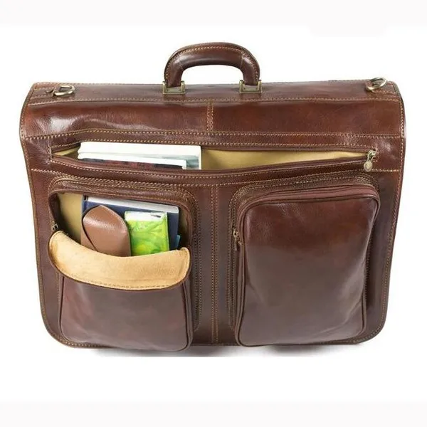 High Quality Garment Bag Men Brown Genuine Leather Suit Bag Buy Men