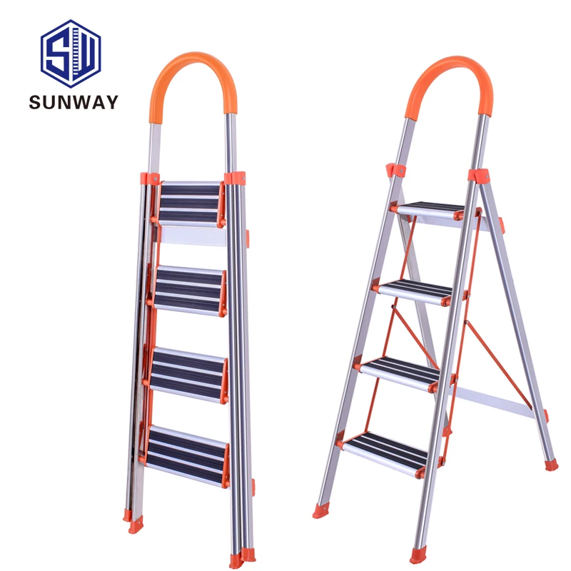 Folding and moveable type step ladder aluminium folding feature aluminium step ladder