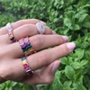 2019 Fancy Shinny Colorful Wedding Jewelry CZ Cute Rainbow Rings