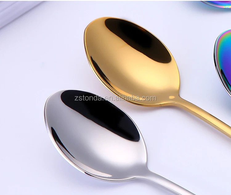 Stainless Steel Long Handle Teaspoons Stirring Tea Coffee Spoon Ice
