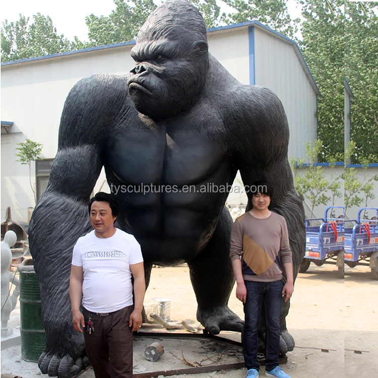 Grote maat urban decoratie landschap gegoten brons animal gorilla sculptuur voor outdoor home park tuin piazza