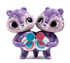 Custom Promotion Plastic Action Figure Share Bear purple couple Gift toys Figure with LOGO Printed.