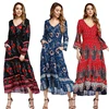 Autumn Long Sleeve 3 Color Maxi Boho Print Floral Ladies Chiffon Dress